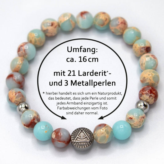 A.M.A.D.O Edelstein Armband "Allsehendes Auge" mit Geschenkbox aus Bambus und Beschreibung - AMADO-SelfCare