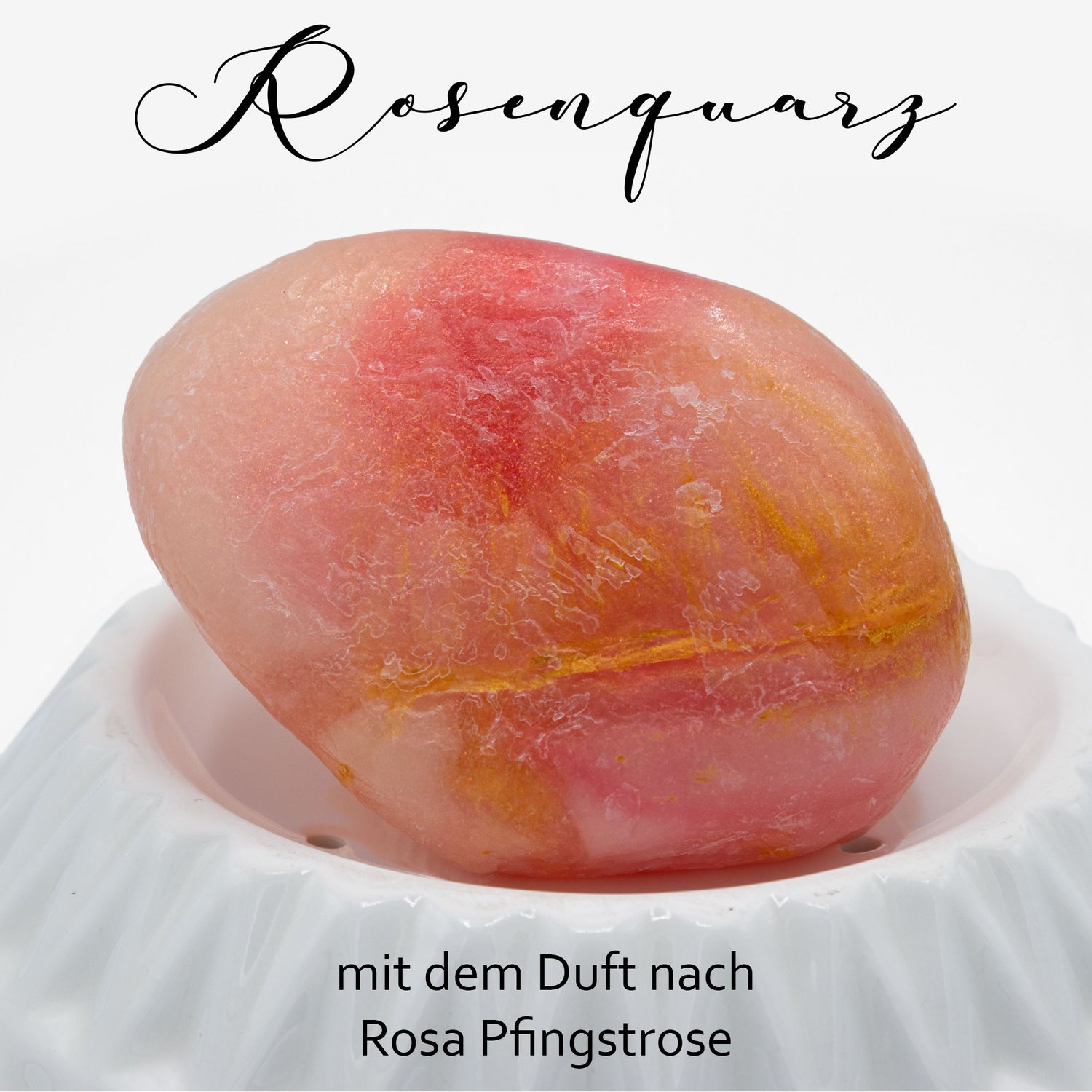 Diamantseife · Kristallseife · Rosenquarz mit dem Duft nach Rosa Pfingstrose · Handmade mit ätherischen Ölen - AMADO-SelfCare